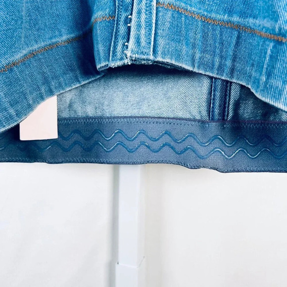 Denim Fringe Rhinestone Corset Top Size Large Sparkle Embellished Festival Conce - Picture 5 of 11